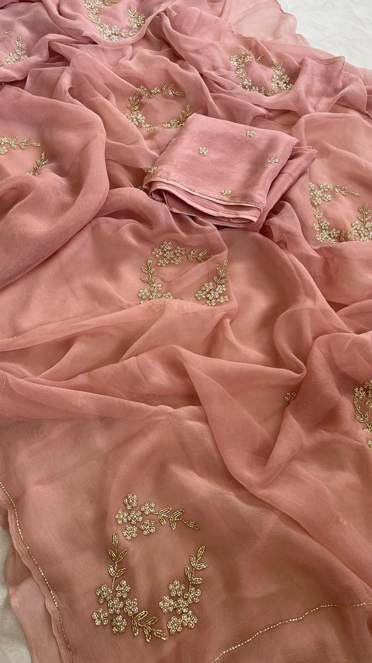 Pure chiffon with handwork