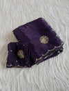 Gorgeous moss nylon mix handwork saree with intricate beads and sequins buttas and border