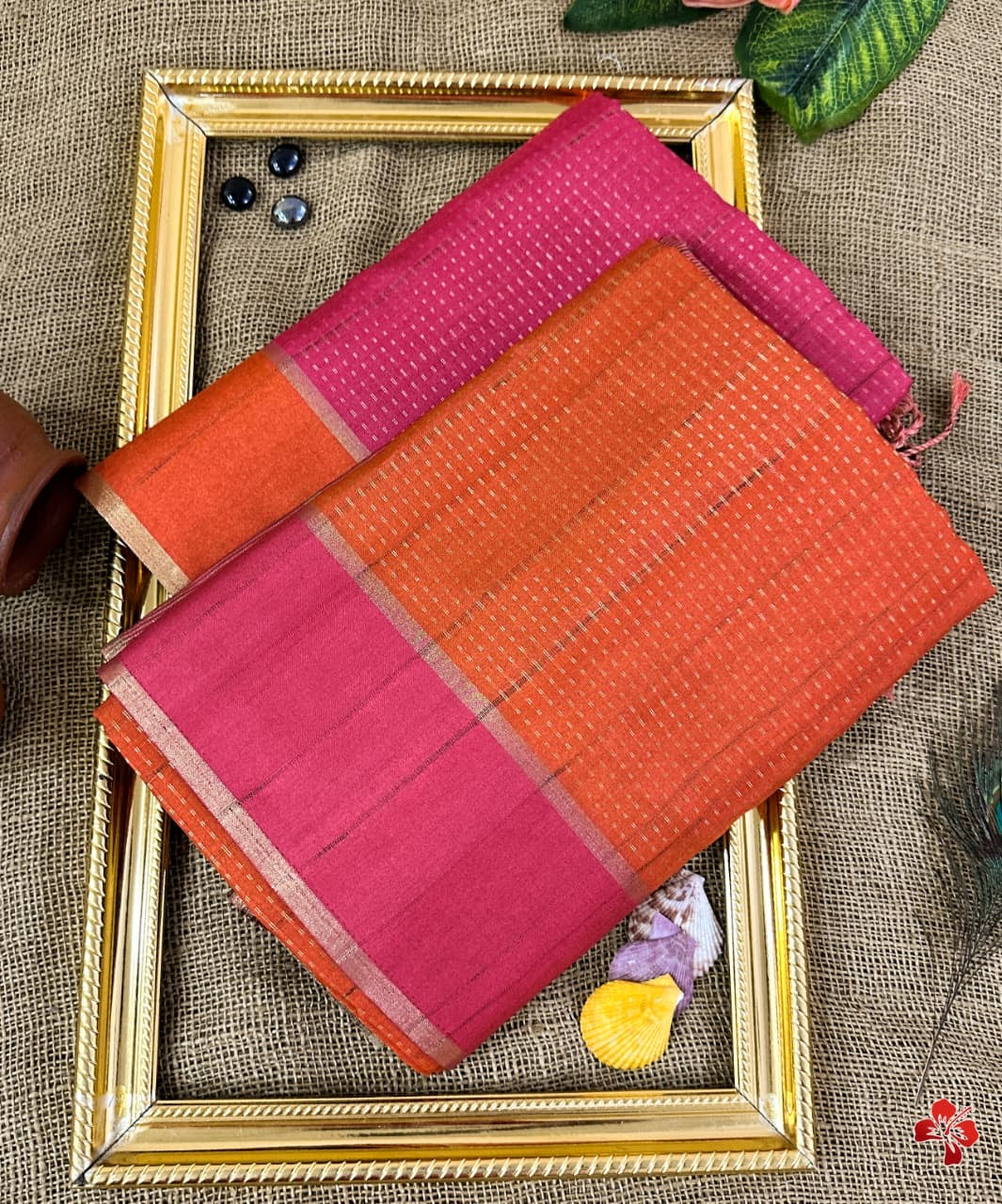 Beautiful semi matka saree with small zari weavings in body and contrast border