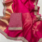Pure organza saree with kanchi zari border and heavy blouse