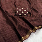 Pure viscous chinon silk with zari checks