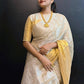 Mul tissue Raga saree - Gold and Silver