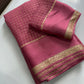 Beautiful viscous georgette saree with checks body and running blouse