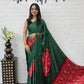 Soft satin crepe silk saree with Beautiful bandhini print and Real mirror work (prebooking)