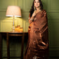Soft glass tissue organza saree with handwork