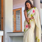 Pure mul cotton handpainted saree - Morning Glory