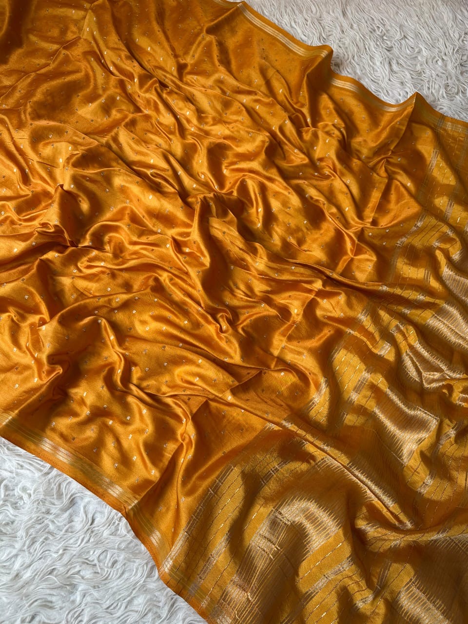Banarasi semi katan silk with buttas
