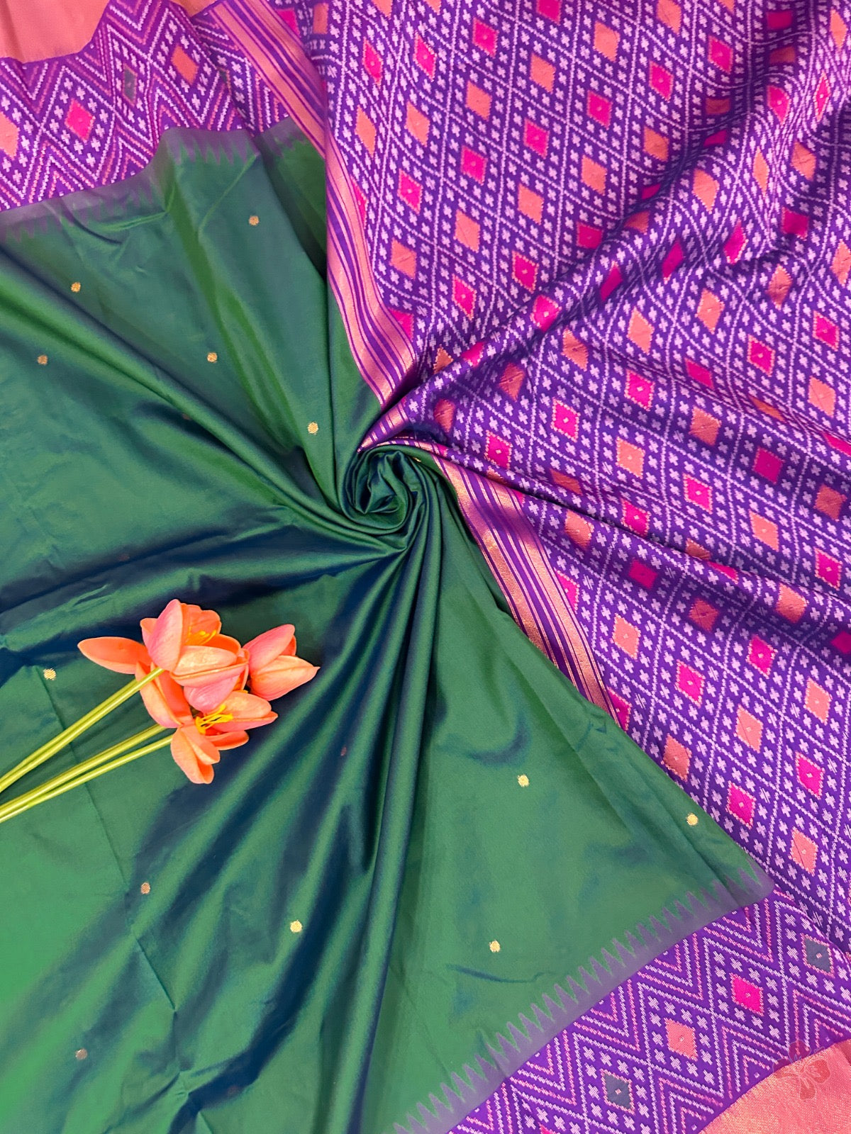 Beautiful semi silk saree with pochampally border