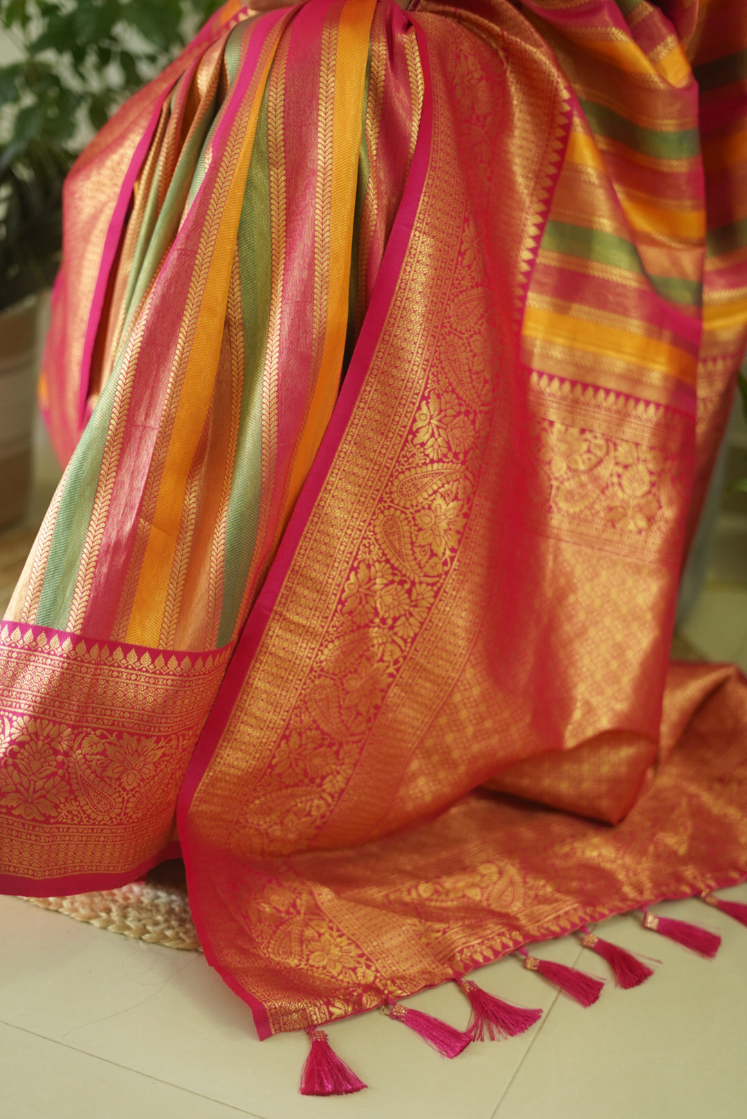 Premium banarasi crepe silk saree