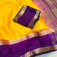 Premium Chinon Checks Saree with Contrast Bentex Zari Border & Matching Blouse