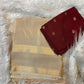 Beautiful soft viscous crape silk saree with double zari jacquard border and dola silk blouse piece