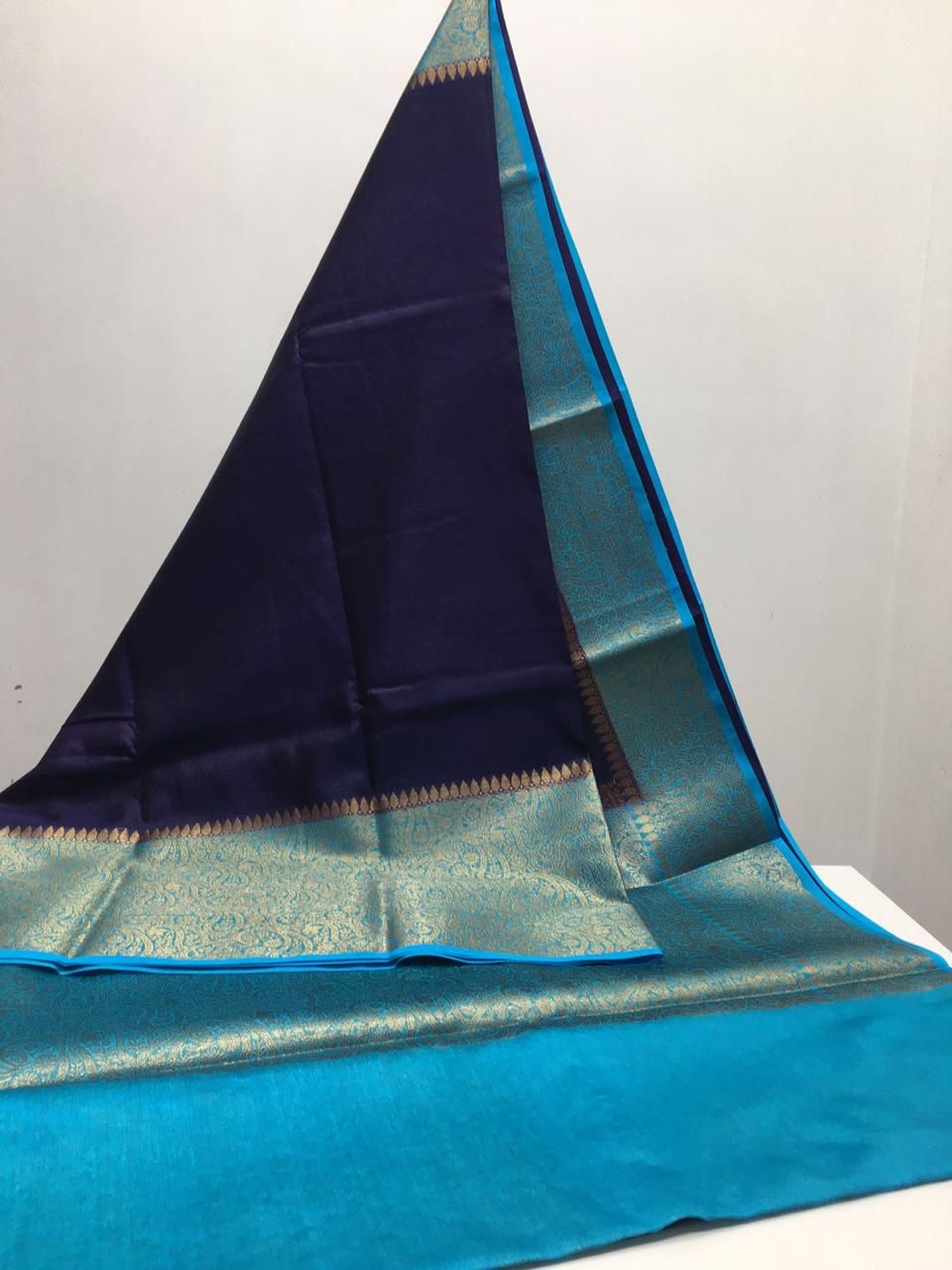 Semi Banarasi warm silk Contrast