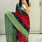 Semi dola silk with bandhini prints