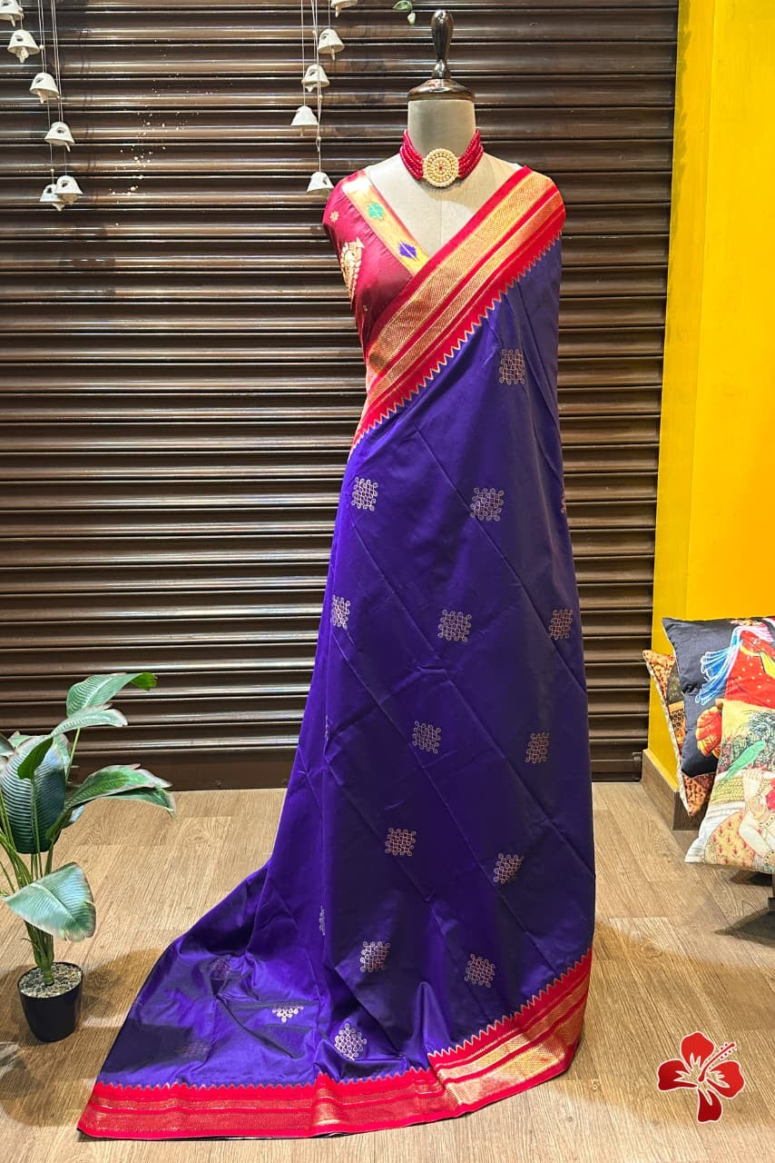 Soft semi silk saree - kolam