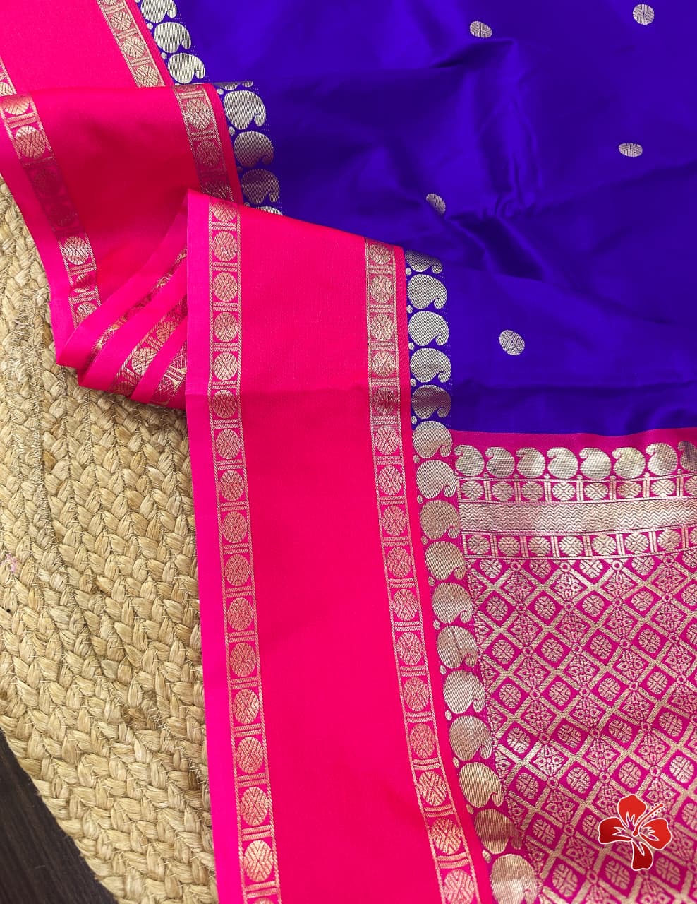 Gorgeous premium semi silk saree with mango woven contrast border