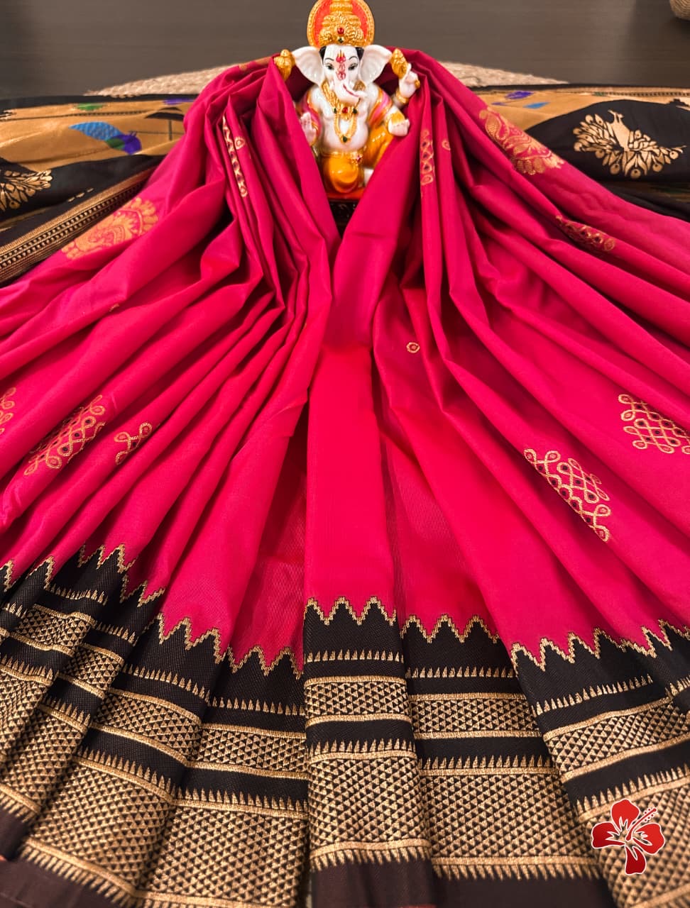 Soft semi silk saree - kolam