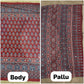 Beautiful semi crepe silk saree with ajrakh prints and mirror work