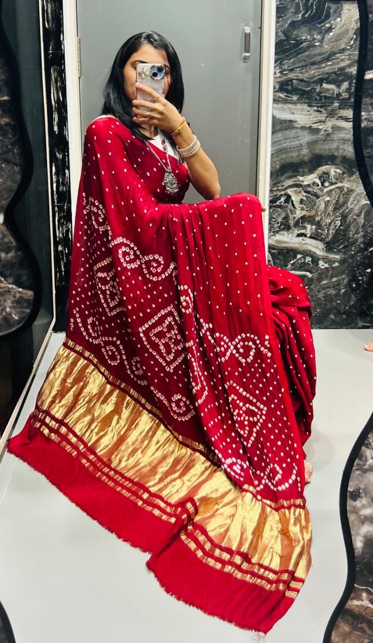 Bandhini gajji silk saree