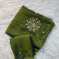 Soft two tone tissue silk with sequins and gotta patti work