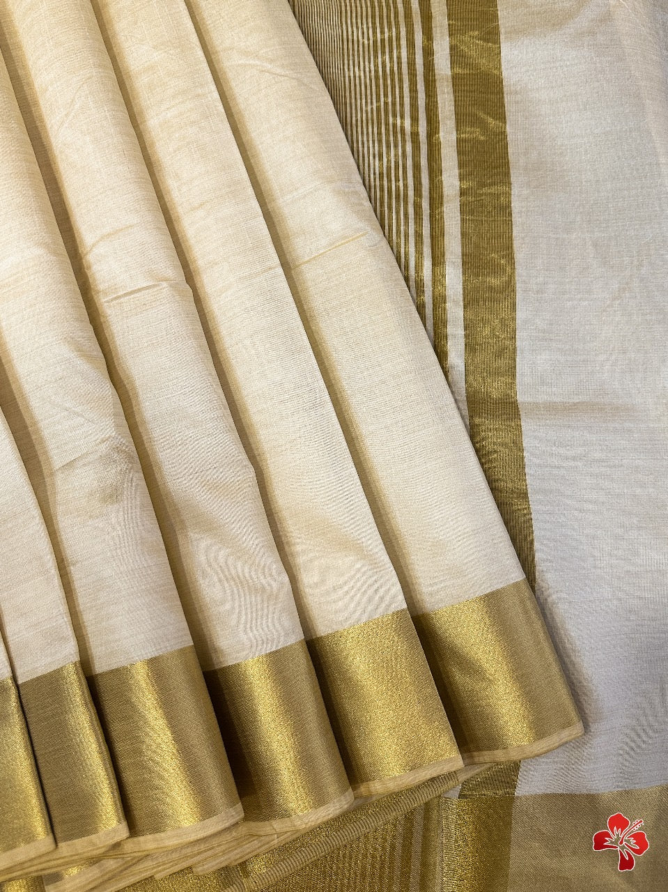 Semi tussar silk with zari border