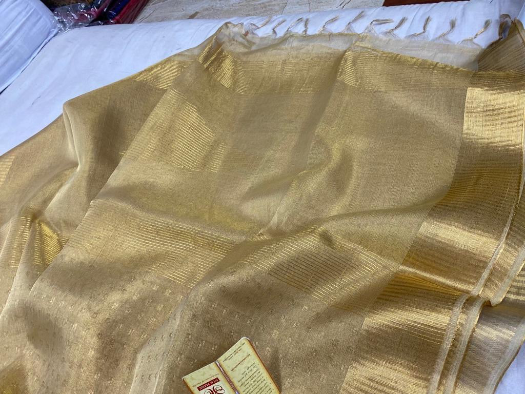 Pure Tissue tussar silk saree with uswa design