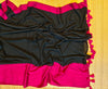Pure mul cotton saree Black and Pink