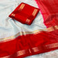 Premium Chinon Checks Saree with Contrast Bentex Zari Border & Matching Blouse
