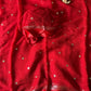 Viscous georgette with satin borders and round sequins buttas
