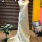 Semi tussar silk with zari border - ecg