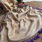 Mul cotton with zari stripes - purple