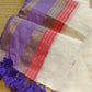 Pure mul cotton saree with purple red zari border