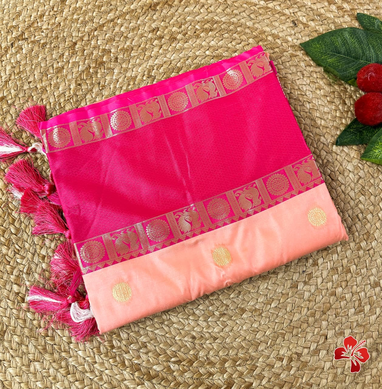 Soft semi silk saree - coin chakra
