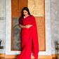 Soft Mul cotton saree - Red