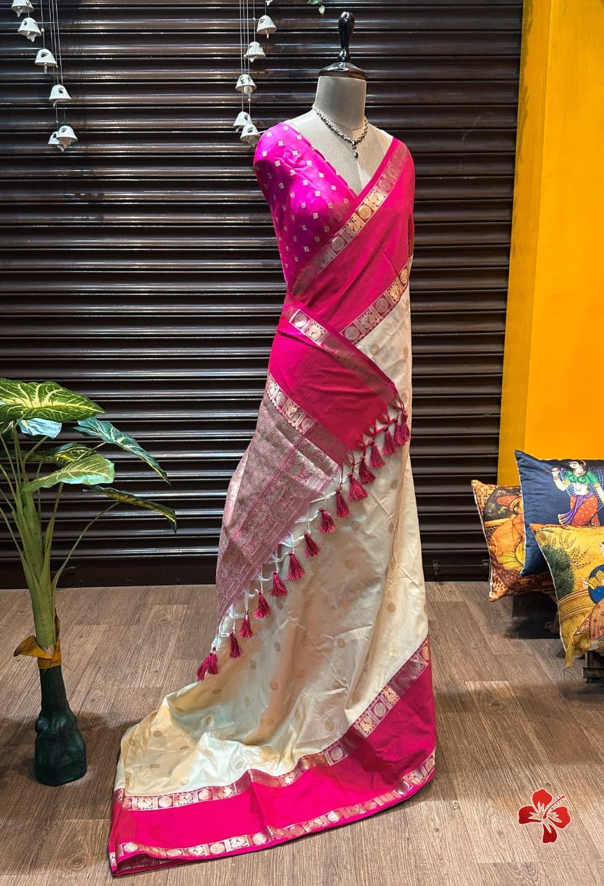 Soft semi silk saree - coin chakra