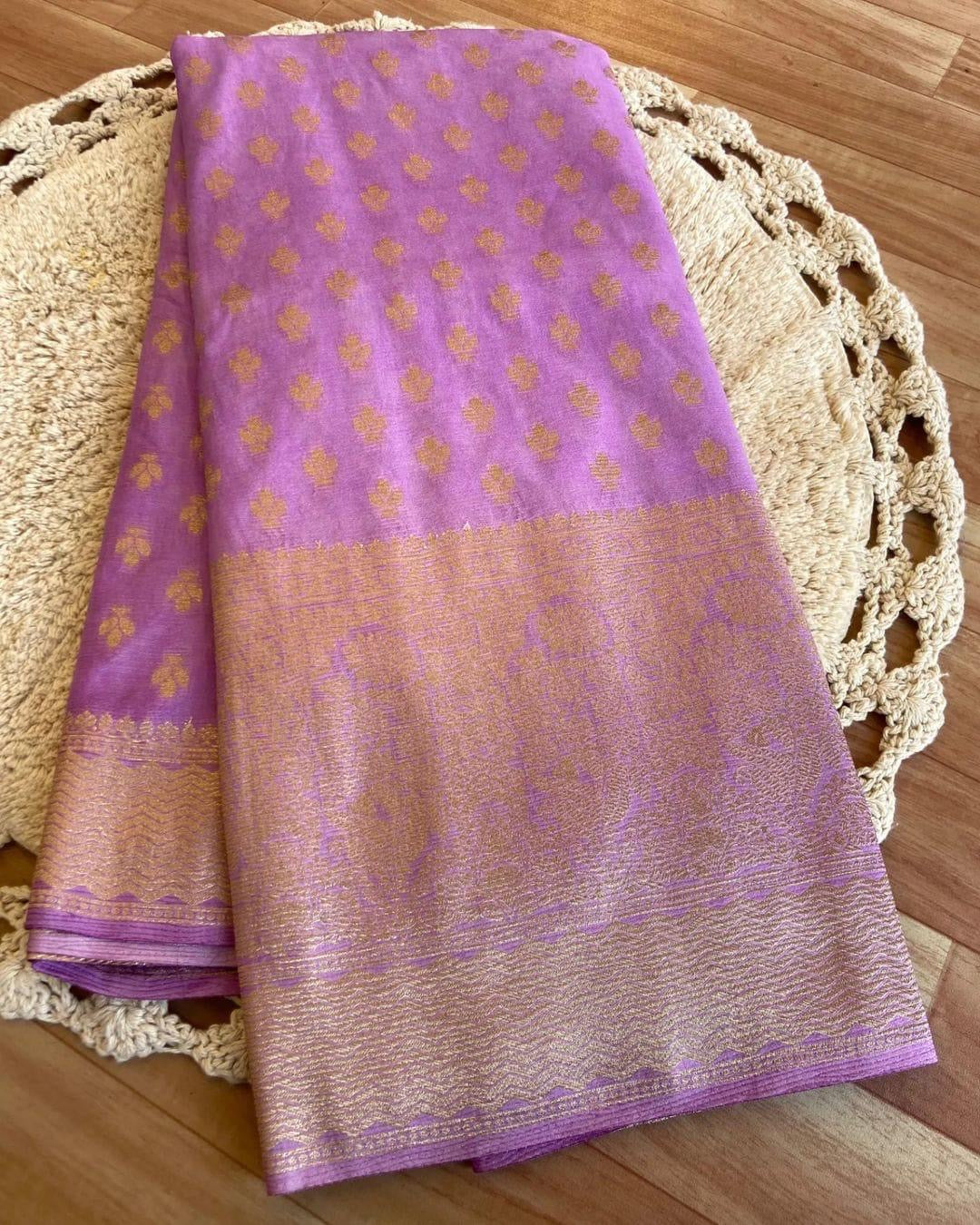 Semi banarasi saree with big border