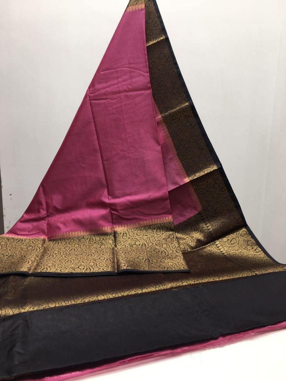 Semi Banarasi warm silk Contrast