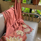 Soft crush rangoli saree with beautiful lotus handwork on pallu