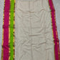 Pure mul cotton saree with dual shade border- pink & green