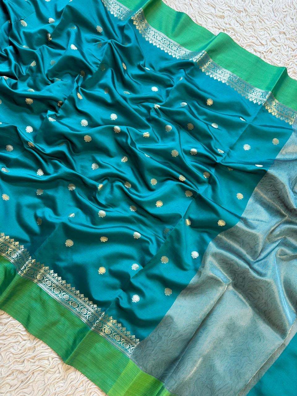 Beautiful semi Banarasi satin silk saree
