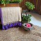 Mul cotton with zari stripes - purple