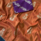 Premium Pure viscous dola silk saree with contrast blouse