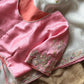 Premium organza with beautiful embroidery- White/Pink