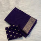 Premium viscous crushed chinon silk with lurex zari lines