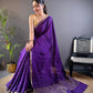 Soft Viscous crushed chinon silk checks saree