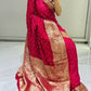 Semi dola silk with bandhini prints