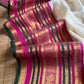Pure and authentic mul cotton saree with broad kanchi weaved border