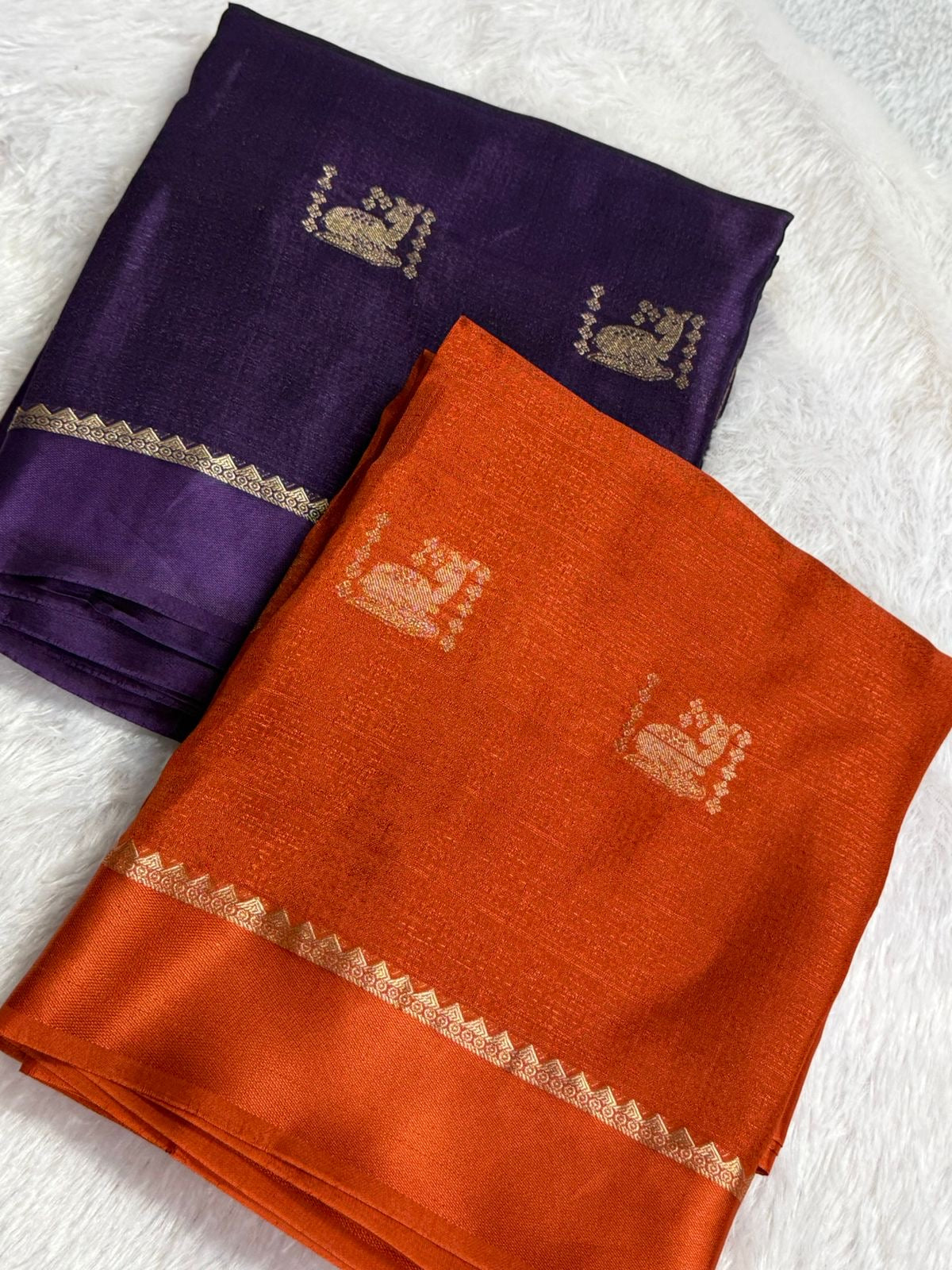 Beautiful khadi viscous silk - deer design