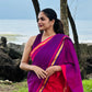 Pure mul cotton saree half pink purple