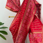 Banarasi semi Katan georgette saree with bandhini prints