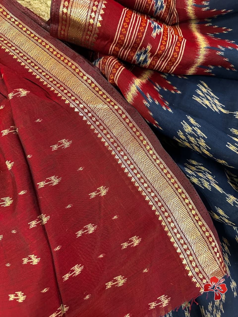 Soft ikkat printed mix cotton sarees